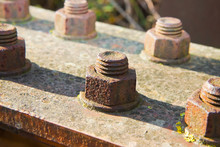 Old Rusty Anchor Bolt With Iron Plate
