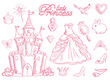 Pink princess sketch set.