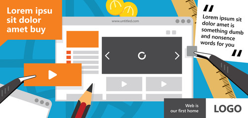 Poster - Website creation, website building, website making, website agency, website design, website service, website vector