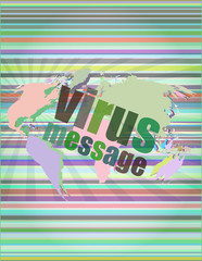Poster - internet concept: words virus message on digital screen vector illustration
