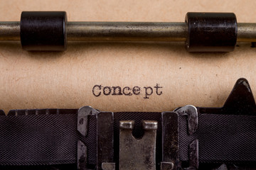 Fototapete - typed words on a Vintage Typewriter