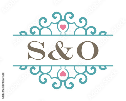 S O Initial Ornament Wedding Logo Stock Vector Adobe Stock