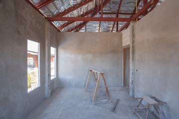 room of inside house under construction