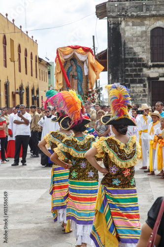 Leon Nicaragua December 12 2015 Aborigen Dancers In