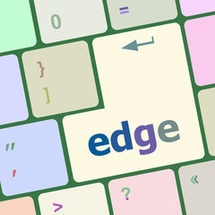 Poster - keyboard key with edge button vector illustration