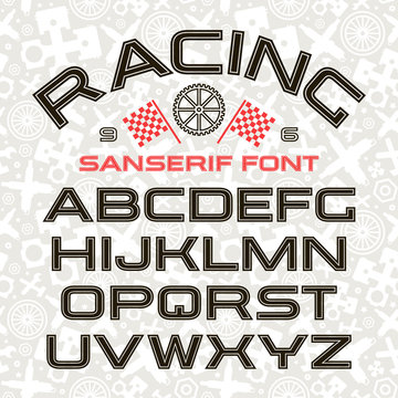 Sanserif font in retro racing style