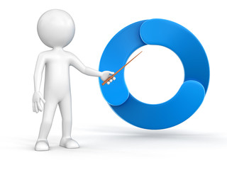 Poster - Man and Circular Graph. Image with clipping path