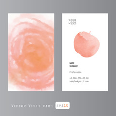 watercolor apple visit card