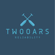 Two Oars Sign Monogram Logo in Minimalism Flat Illustration