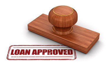 Poster - Stamp Loan Approved.  Image with clipping path