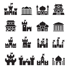 Wall Mural - Castle & palace icons