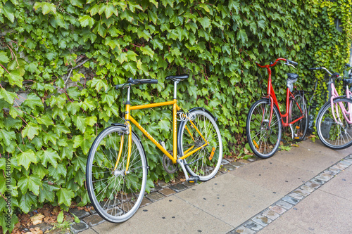 Classic vintage retro city bicycle in Copenhagen, Denmark Canvas Print