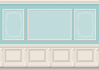 Classic wall panels  in the interior of the room, vector graphics