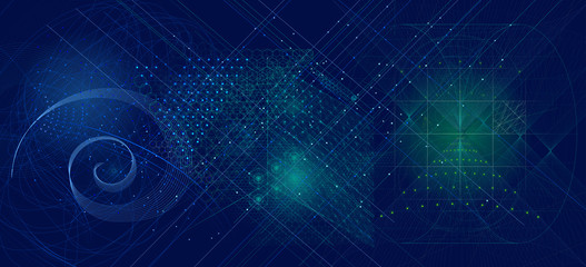 Wall Mural - Sacred geometry symbols and elements background