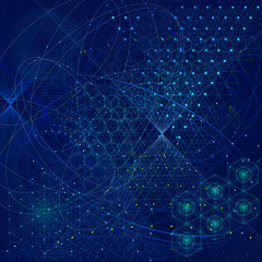 Wall Mural - sacred geometry symbols and elements background.