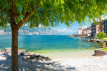 Wall Mural - beautiful beach on Garda Lake, Italy