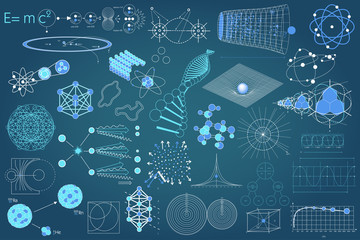 collection of elements, symbols and schemes of physic
