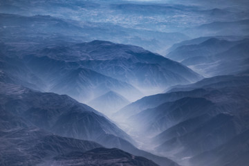 Canvas Print - Window Plane View of Andes Mountains