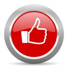 Poster - like red metallic chrome web circle glossy icon