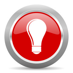 Poster - bulb red metallic chrome web circle glossy icon