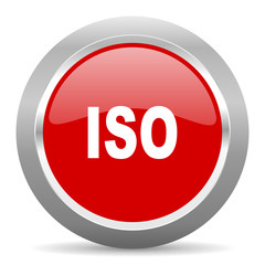 Poster - iso red metallic chrome web circle glossy icon