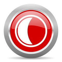 Poster - moon red metallic chrome web circle glossy icon
