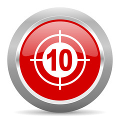 Leinwandbilder - target red metallic chrome web circle glossy icon