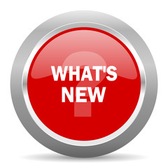 Poster - new red metallic chrome web circle glossy icon
