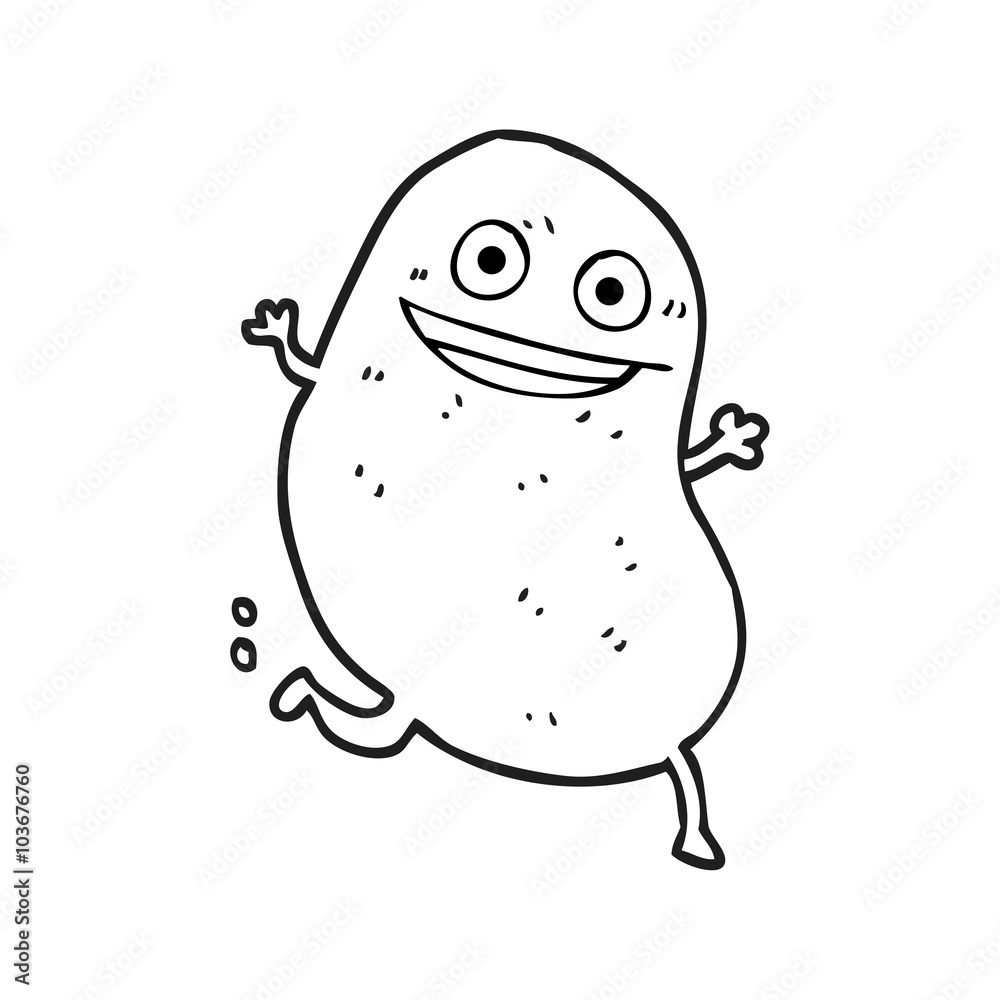 clipart potato black and white