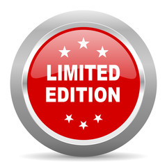 Aufkleber - limited edition red metallic chrome web circle glossy icon