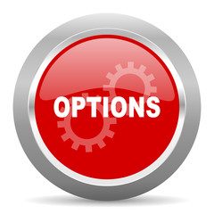 Aufkleber - options red metallic chrome web circle glossy icon