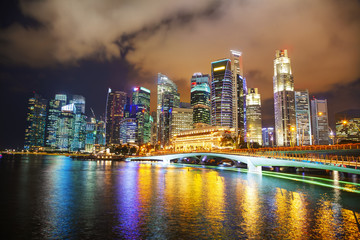 Wall Mural - Singapore financial district at the night