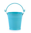 pail of small pots on white background