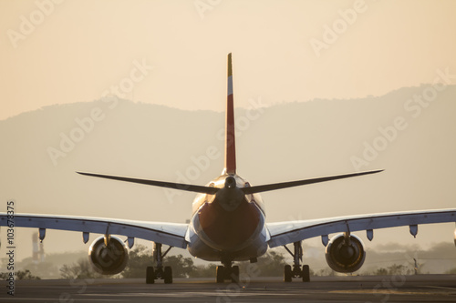 Naklejka na meble Plane in airport runway, Costa Rica