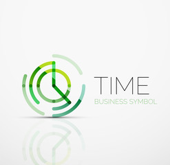 Poster - Vector abstract logo idea, time concept or clock business icon. Creative logotype design template