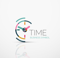 Poster - Vector abstract logo idea, time concept or clock business icon. Creative logotype design template
