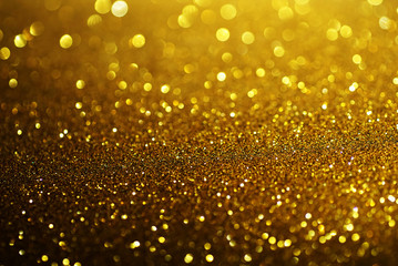 Wall Mural - black and gold glitter bokeh texture abstract background