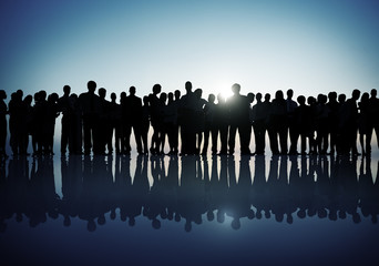 Wall Mural - Group People Corporate Business Standing Silhouette Concept