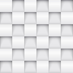 Wall Mural - Vector white geometric tile 3D pattern background