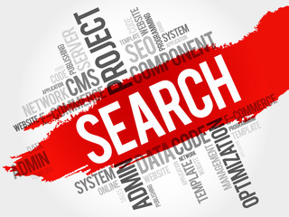 Poster - Search word cloud, business concept