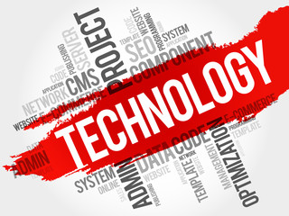 Poster - Technology word cloud, business concept background