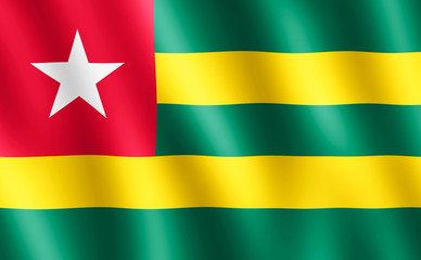 Wall Mural - Flag of Togo waving in the wind
