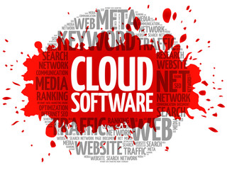 Poster - Cloud Software word cloud, business concept