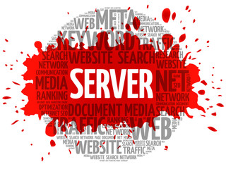 Poster - Server word cloud, business concept