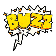 Speech Bubble Textured Cartoon Buzz Symbol