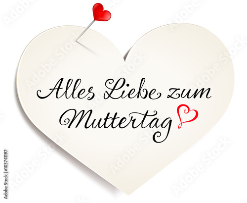 Herzförmiges Post it mit Pinnadel - Alles Liebe zum ...