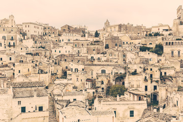 Poster - City of Matera old town close up view