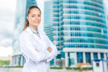 Wall Mural - Smiling female doctor