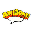 speech bubble textured cartoon word awesome