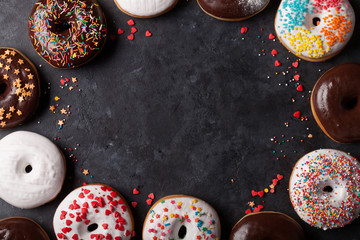 Wall Mural - Colorful donuts